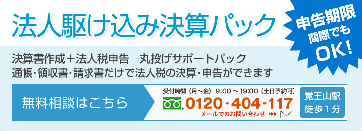 法人駆け込み決算パック